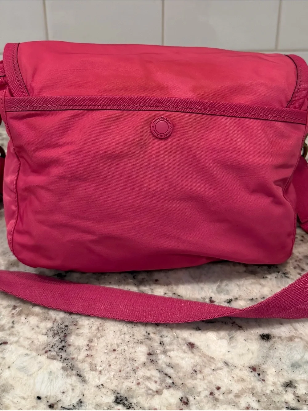 Tory Burch Hot Pink Crossbody Nylon Shoulder Bag